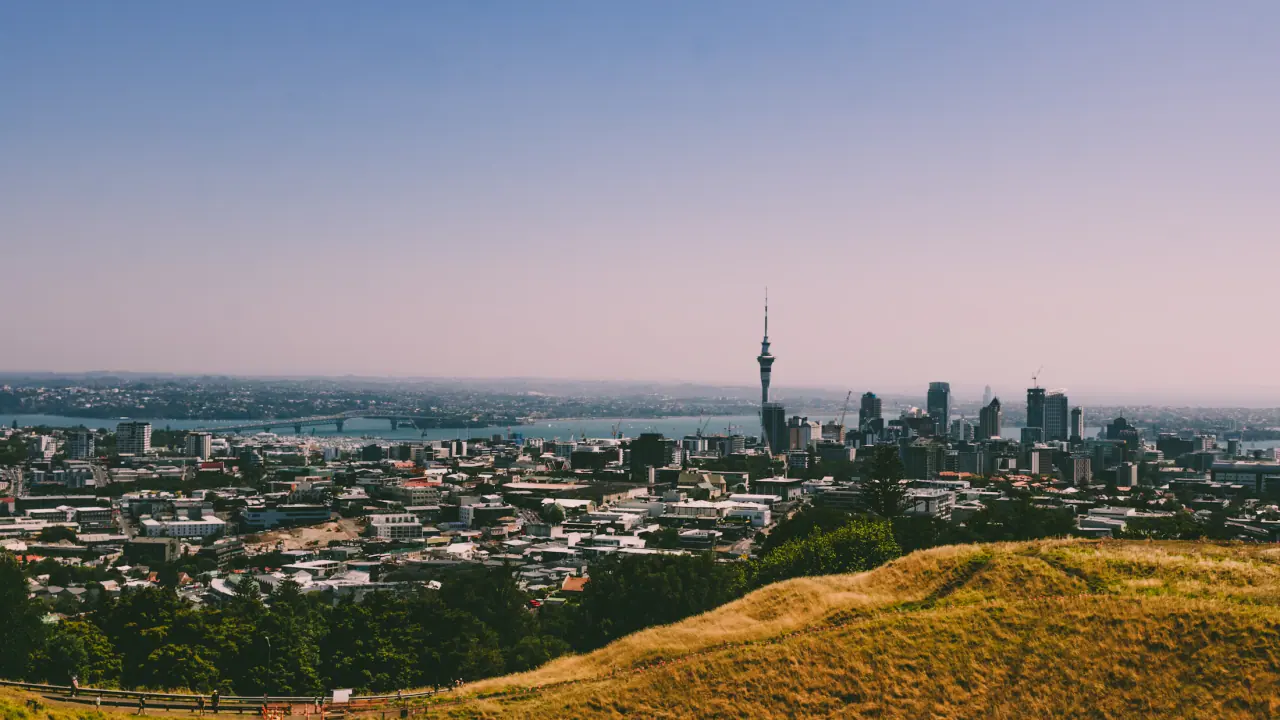 Auckland skyline viewed from Maungawhau Mount Eden